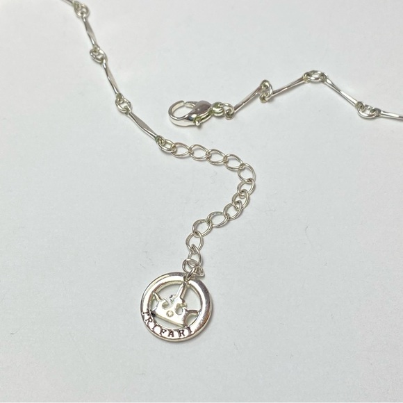 Crown Trifari Silver Tone Marcasite Tear Drop Filigree Station Chain Necklace - Picture 9 of 9